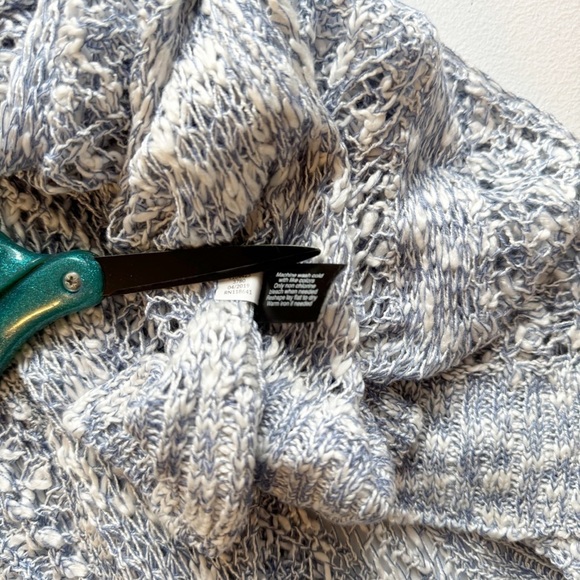 Lane Bryant Blue Fisherman’s Open Knit Front Cardigan Sweater Plus Size 14/16 - Picture 8 of 9